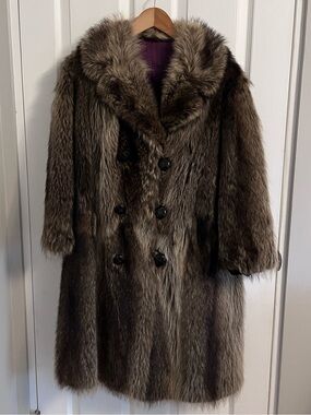 Raccoon fur coat